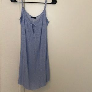 blue floral babydoll mini dress